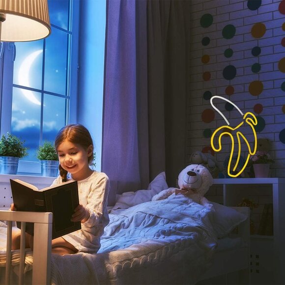 Banana Neon Sign LED Wall Light USB Battery Night Lamp for Room Party Decor - Picture 4 of 9